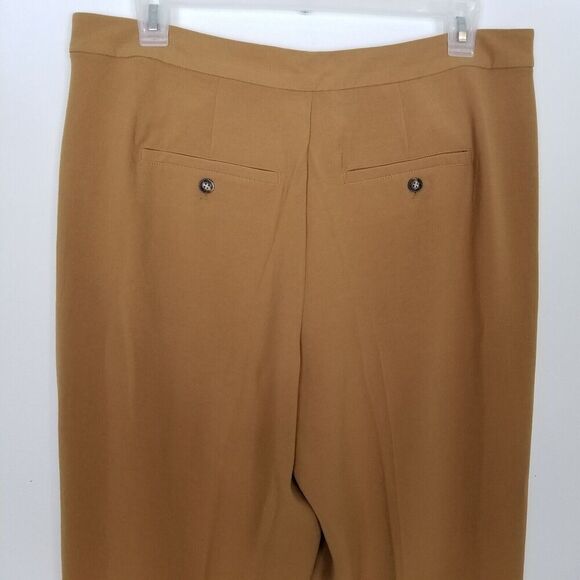 Madewell Women Pleated Tapered Pants Sz 14 Easygoing Crepe Light Brown Office - Picture 4 of 6